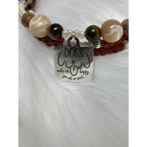 Handmade animal wrapped bracelet/ unisex gift/ beaded bracelet/ memory wire brac - Picture 1 of 6